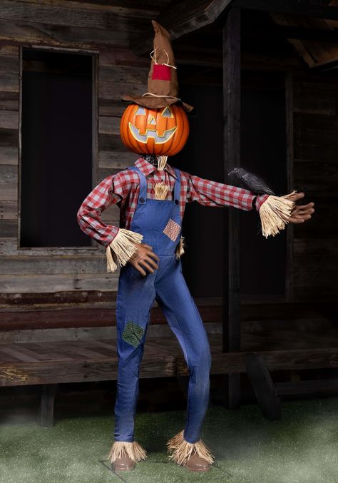 PRICES MAY VARY. 6 Ft. Animated Whimsical Scarecrow 6 Ft. Animated Whimsical Scarecrow Animatronic Halloween, Scarecrow Halloween Makeup, Scarecrow Decorations, Pumpkin People, Scarecrow Halloween, Halloween Yard Art, Pumpkin Scarecrow, Pumpkin Decorating Contest, Pumpkin Contest