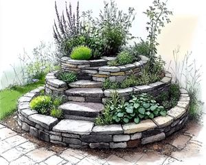 How to Build an Herb Spiral Garden | DIY Guide Spiral Garden Design, Herb Garden Design Layout, Herb Spiral Garden, Xeriscape Landscaping, Herb Spiral, Spiral Garden, Herb Garden Design, Bohemian Garden, Herb Gardens