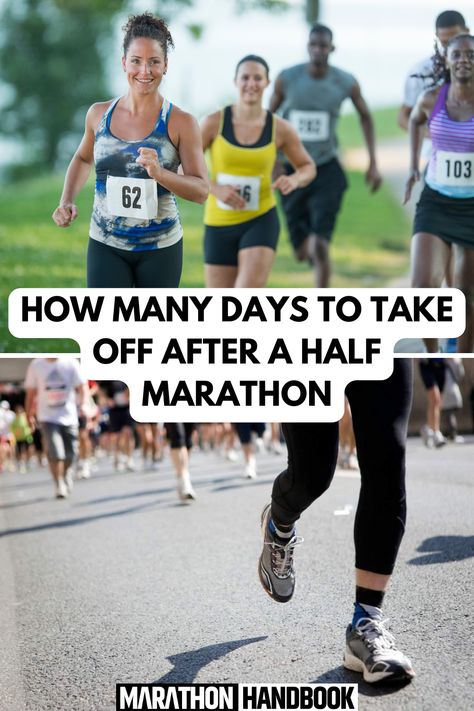 Running a half marathon can be very taxing on the body, and recovering properly from the high-intensity effort, muscle soreness, and glycogen store depletion from the race takes time.    Runners, often beginners running their first half marathon, may wonder how many days to take off after a half marathon. The answer isn’t as cut and dry as it seems and depends on many factors. First Half Marathon, Half Marathon Recovery, Marathon Recovery, Ultra Marathon Training, Beginners Running, Bone Strengthening, Running Group, Mother Runner, Us Olympics