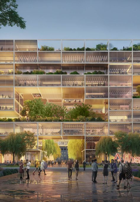 Foster + Partners to build new offices for Alibaba in Shanghai, China Grid Architecture, Urban Rooms, Module Design, Win Competitions, China Image, Foster Partners, Norman Foster, Zaha Hadid Architects, Central Business District