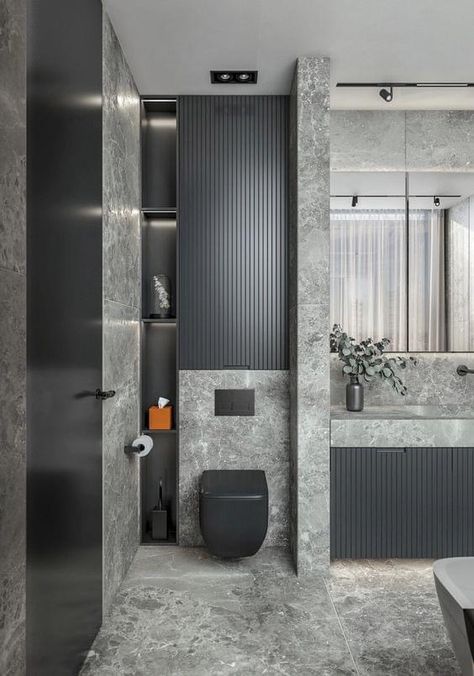 #handmade #interior #homesweethome #interiordecor #bathroomdesign #vintage Apartment Bathroom Design, Grey Bathrooms Designs, Bathroom Construction, Glamorous Bathroom, Bathroom Design Styles, Grey Interior Design, Bathroom Design Layout, Luxury Closets Design, Bathroom Decor Luxury