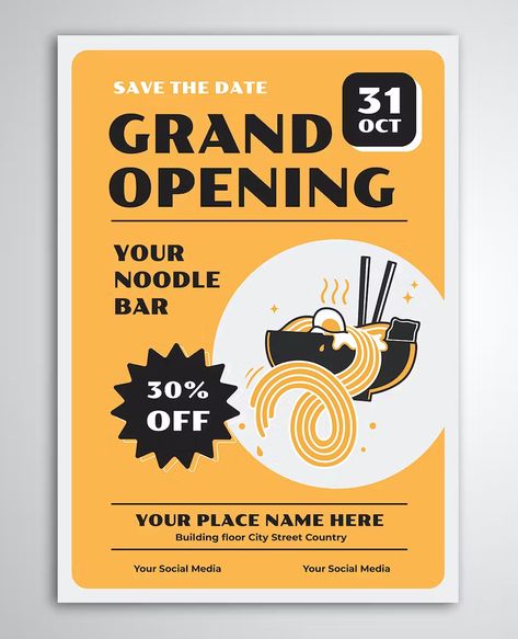 Grand Opening Business Flyer PSD Design Grand Opening Email Design, Grand Opening Restaurant Poster, Grand Opening Poster Design Ideas, Opening Flyer Design, Grand Opening Poster, Grand Opening Flyer, Flyers Ideas, Grand Opening Invitations, Store Flyers