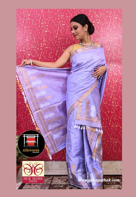 Mekhla Chadar Saree, Mekhla Chadar, Saree Purple, Mekhela Chador, Birthday Quotes, Mulberry Silk, Traditional Design, Saree, India