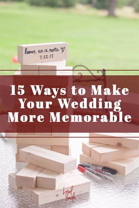 Things To Make Your Wedding Unique, Wedding Day Entertainment Ideas, Fun Activities At Weddings, Wedding Small Touches, Cool Wedding Traditions, Ways To Personalize Your Wedding, Unique Wedding Day Ideas, Unique Touches To A Wedding, Wedding Momento Ideas