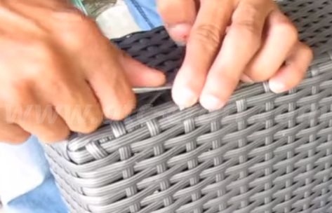 Repair Rattan Patio Furniture, How To Repair Wicker Furniture Diy, Repair Wicker Furniture Diy, Rattan Furniture Makeover, Wicker Chair Makeover, Woven Outdoor Furniture, Wicker Furniture Cushions, Resin Wicker Furniture, Patio Furniture Makeover