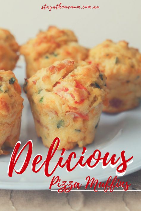 Delicious Pizza Muffins Bolognaise Recipe, Savory Cupcakes, Savory Muffins Recipes, Savoury Slice, Savoury Muffins, Pizza Muffins, Stay At Home Mum, Savory Muffins, Muffin Tin Recipes