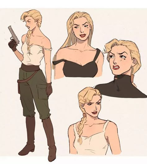 Disney Atlantis Art, Helga From Atlantis, Character Concept Design Sketches, Non Colored Drawings, Disney Character Concept Art, Hot Fictional Character Drawings, Female Characters Design, Helga Sinclair Fanart, Atlantis Character Design