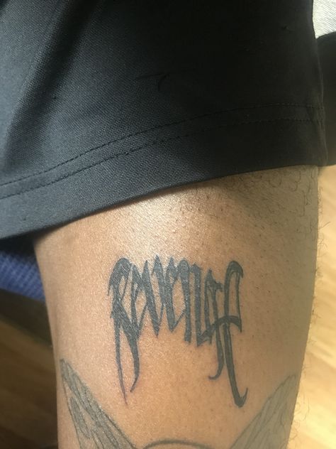 <3 revenge tattoo Xxxtentacion Tattoos, Revenge Tattoo, Japanese Tattoo Words, Half Sleeve Tattoo Stencils, Mother And Son Tattoo, Rare Tattoos, Red Tattoo Ideas, Good Tattoo Quotes, Simple Tattoos For Guys