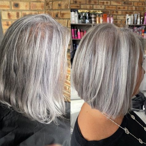 Haircut Bob Medium, Mushroom Bob, Grey Hair Ideas, Good Haircuts, Haircut Gray Hair, Women Hair Color Ideas, Grey Bob Hairstyles, Haircut Bob, Hair Cut Guide