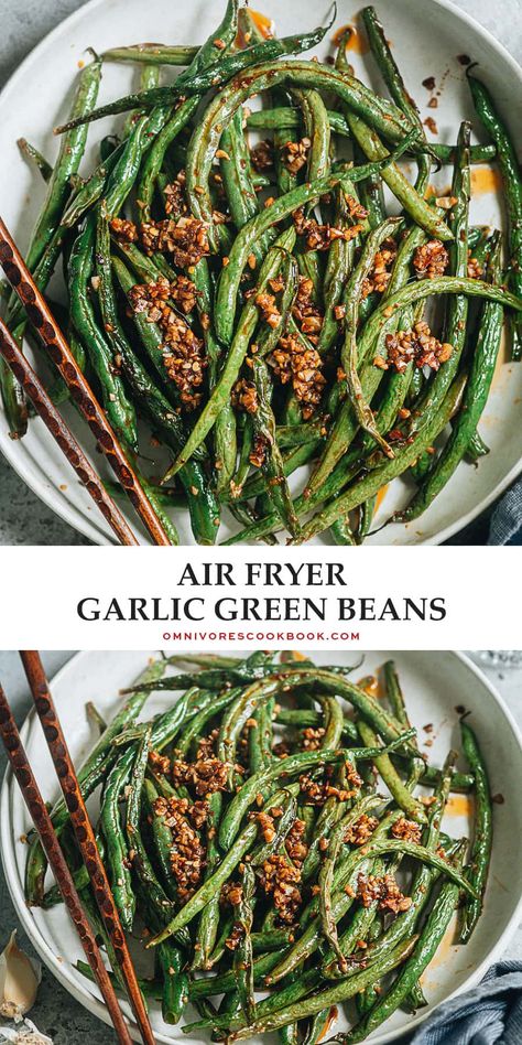 Asian Green Bean Recipes, Chinese Green Bean Recipes, Chinese Garlic Green Beans, Fried Green Bean Recipes, Blistered Green Beans, Dry Fried Green Beans, Asian Potluck, Air Fried Green Beans, Garlic Green Bean Recipes