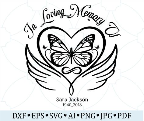 Memorial Rocks Painted, In Loving Memory Cricut Ideas, In Loving Memory Decals, Memorial Tshirt Svg, In Loving Memory Svg Decals, In Loving Memory Sublimation, Rip Tattoos For Dad, Butterfly Memorial, In Loving Memory Tattoos