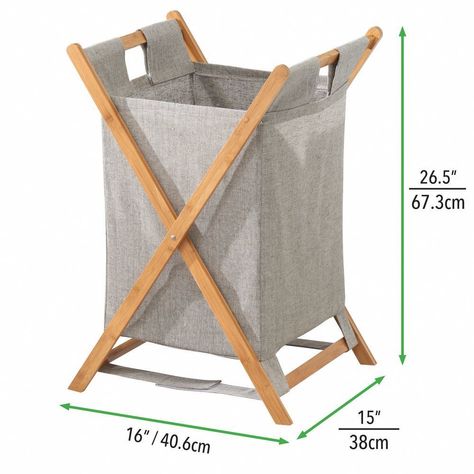 Wood Laundry Hamper, Folding Laundry Basket, Folding Laundry, Hamper Basket, Storage Places, Clothes Basket, Folding Clothes, Organizing Bins, Compact Storage