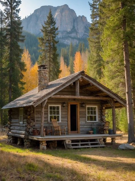 Hunting Cabins, Building A Small House, Small Cabins, Old Cabins, Log Cabin Living, Cabin Rustic, Log Cabin Rustic, Cabin Inspiration, Small Log Cabin