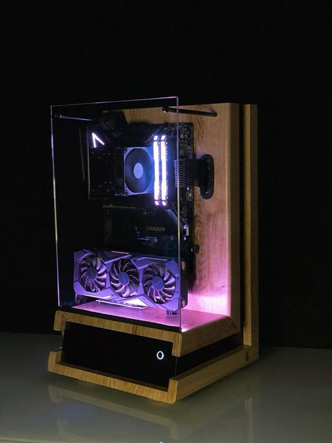 Open wooden PC Case with AMD Ryzen and 5700xt with rgb Pc Case Ideas, Pc Case Design Ideas, Pc Case Diy, Pc Case Design, Pc Case, Pc Cases Design, Custom Pc Case, Custom Pc Case Design, Wood Computer Case