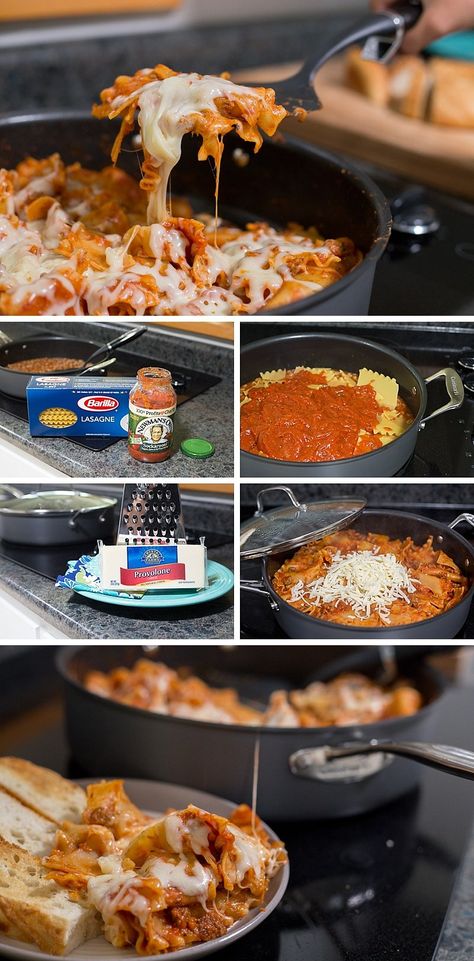 Stovetop Lasagna, Stove Top Lasagna, Skillet Lasagna Recipe, Skillet Lasagna, Honey Glazed Ham, Cooking Challenge, Stove Top Recipes, Easy Italian, Easy Cheesy