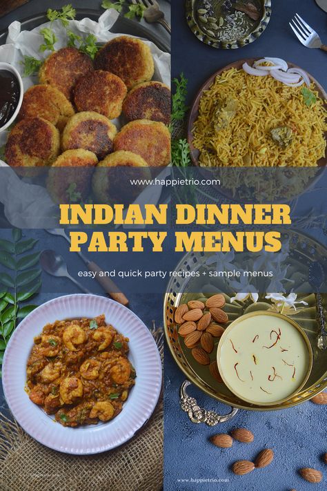 Indian dinner party Menu with Sample Menus and Full Recipe Collections. When it comes to the Indian culture Parties and get together happen very often. We always find a reason to meet people and definitely out of all that Food plays a major role. Some chit chats and good food is all we need for a healthy and hearty mind. Menu for Indian dinner party comes with a perfect balance of food. It has dessert drinks, entree,main course and its complete. Indian Dinner Party, Party Main Course, Indian Dinner Menu, Summer Dinner Party Menu, Dinner Party Menu Ideas, Indian Food Menu, Party Menu Ideas, Birthday Dinner Menu, Tender Coconut