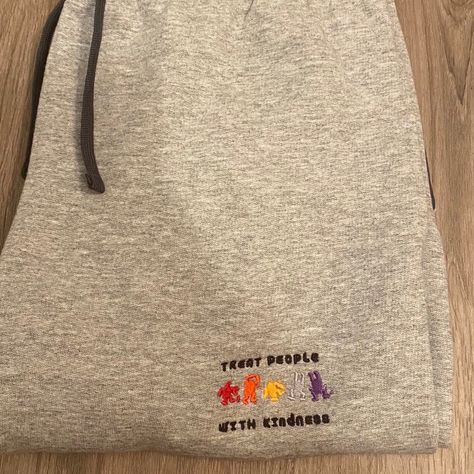 Sweatpants Embroidery, Give Love, Choose Love, Treat People With Kindness, Sweatpants, Unique Items Products, Embroidery, Sewing, Tracksuit Bottoms