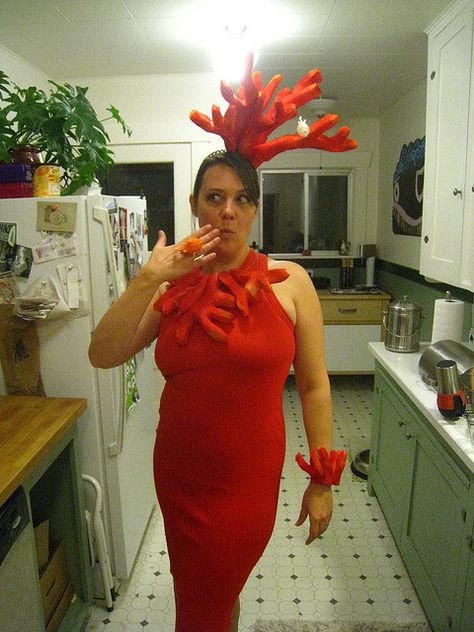 for under the sea party....@Stef-Anie Wells help me with this? Coral Reef Costume, Fish Spongebob, Under The Sea Costumes, The Little Mermaid Musical, Spongebob Musical, Sea Costume, Mermaid Ideas, Mermaid Costumes, Fish Costume