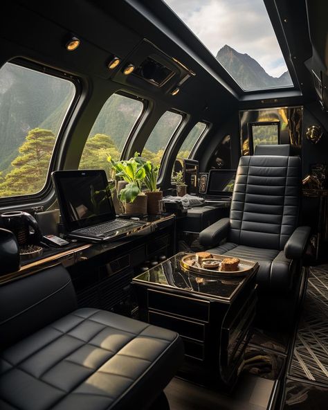 Private Plane Interior, Mafia House Aesthetic, Plane Interior, Jet Interior, Black Architecture, Private Jet Interior, Blogs To Follow, Luxury Helicopter, Interior Design Blogs