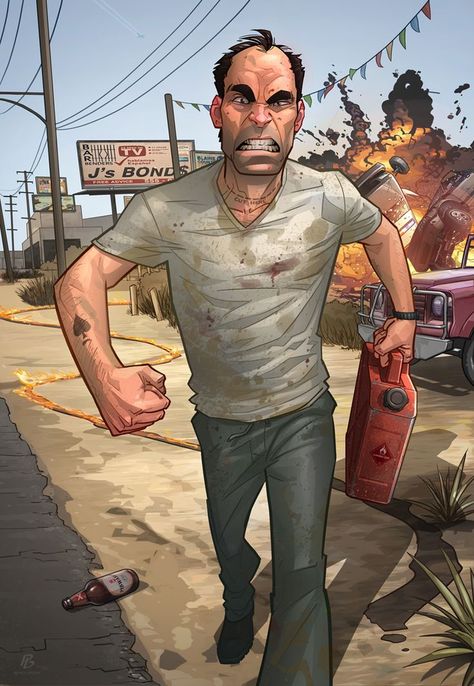 GTA V - Trevor Philips by PatrickBrown.deviantart.com on @deviantART Patrick Brown, Grand Theft Auto Artwork, Trevor Philips, Mike Ehrmantraut, Grand Theft Auto Series, 2160x3840 Wallpaper, Gta V, Rockstar Games, Brown Art