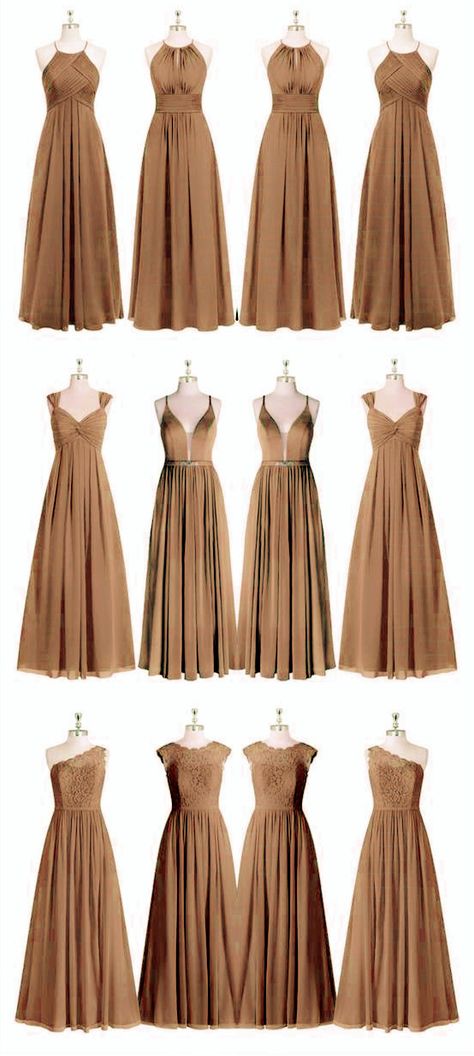 elegant tan colored bridesmaid dresses,with halter top,v neck or plunge neck design,perfect for your wedding party,maid of honor ! Rustic Maid Of Honor Dress, Maid Of Honor Boho Dress, Gold Boho Bridesmaid Dresses, Tan Maid Of Honor Dress, Beige Damas Dresses, Beige Gown Bridesmaid, Bridesmaid Dresses Khaki, Golden Brown Bridesmaid Dresses, Gold Moh Dress