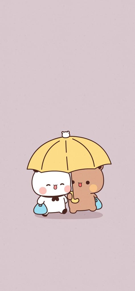 Panda And Bear Couple Wallpaper, Panda And Bear Couple, Dudu Bubu Wallpaper, Dudu Bubu, Cute Monsters Drawings, Phone Wallpapers Vintage, Bubu Dudu, Cute Bear Drawings, Cute Panda Wallpaper