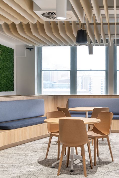 University of Technology Sydney’s (UTS) building 10, designed by Burtenshaw Scoufis, has landed students a new, modern and sleek educational environment. The building now hosts a variety of spaces including collaborative classrooms, working pods, computer labs, which increases the need to reduce excess noise. Featured in the kitchen is our Array ceiling baffle in wedge. Click the llink to learn more about this project Mini Sala, Commercial And Office Architecture, Exterior Light Fixtures, Office Lounge, Corporate Interiors, Workplace Design, Commercial Architecture, Commercial Interior Design, Office Inspiration