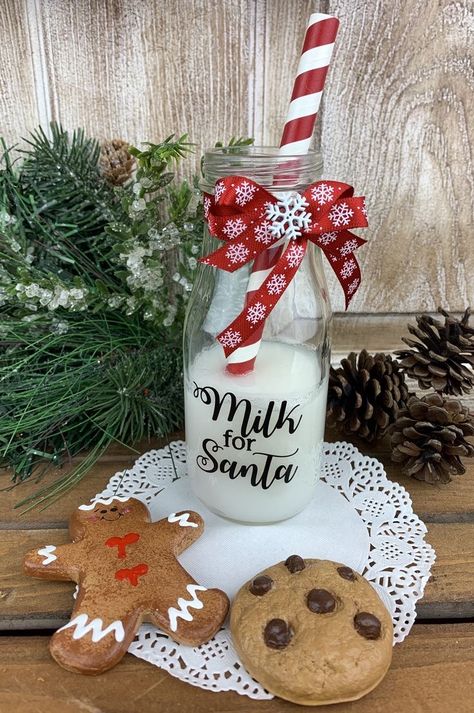 Hot Cocoa Bar Decor, Faux Cookies, Fake Chocolate, Milk For Santa, Fake Sweets, Santa Decor, Fake Food Props, Milk Jar, Cocoa Christmas