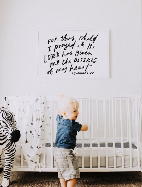 "\"For this child I prayed and the Lord has given me the desires of my heart\" 1 Samuel 1:27  24\" x 36\" art poster  192 gsm matte paper  Frame not included   1-5 processing days" Bible Verse For Nursery, Nursing Room, Baby Brunch, 1 Samuel 1 27, 1 Samuel, Religious Wall Decor, Diy Nursery, Perfect House, Nursery Baby Room