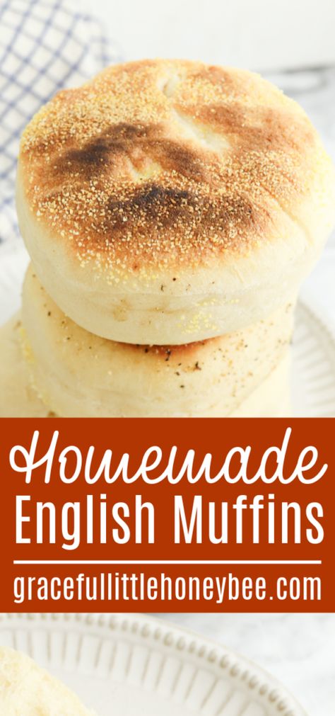 Homemade English Muffins Small Batch English Muffins, Homemade English Muffins Easy, English Muffins, English Muffin Recipe, Instant Pot Freezer, English Muffin Recipes, Homemade English Muffins, Diy Snacks, Homemade Soft Pretzels