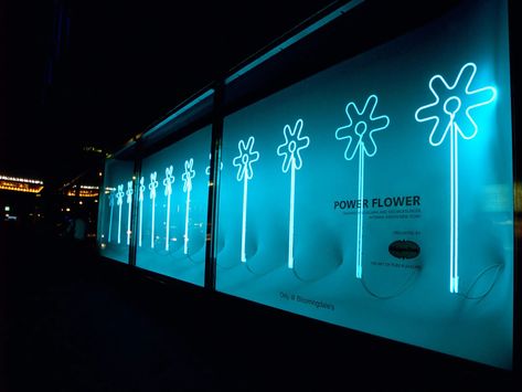 Environment / Power Flower / Häagen-Dazs Cultural Initiative at Bloomingdale's / Antenna Design Gen X Soft Club, Antenna Design, Senior Design, Sound Installation, Club Aesthetic, Y2k Design, Neon Flowers, Clubbing Aesthetic, Club Music