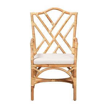 Delta Dining Room Collection Side Chair, Color: Natural - JCPenney Angular Design, Plush Cushion, Contemporary Armchair, Rattan Dining, Rattan Armchair, Rattan Dining Chairs, White Dining Chairs, Contemporary Dining Chairs, High Back Chairs