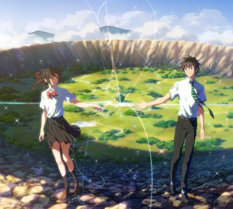 Anime Your Name. Mitsuha Miyamizu Taki Tachibana Kimi No Na Wa. Fondo de Pantalla<<¡La quiero ver Mitsuha And Taki, Kimi No Na Wa Wallpaper, She And Her Cat, Your Name Movie, Your Name Wallpaper, The Garden Of Words, Your Name Anime, Sweet Pictures, Accel World