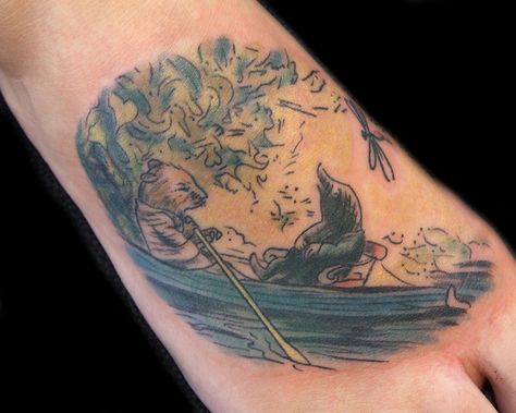 Wind in the Willows Wind And The Willows Tattoo, The Wind In The Willows Tattoo, Wind In The Willows Tattoo, Flip Flop Tattoo, Sarah Tattoo, Summer Tattoos, Disney Sleeve Tattoos, Book Tattoos, Crab Tattoo