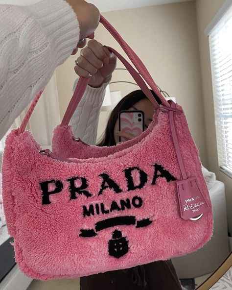 PRADA RE-EDITION 2000 PINK TERRY emily dao pink aesthetic pink bag aesthetic pink bags prada bags Pink Bag Aesthetic, Pink Prada, Bags Prada, Pink Bags, Prada Re Edition, Bag Aesthetic, Prada Bags, Aesthetic Pink, Prada Bag