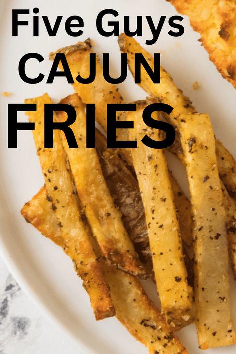 These Five Guys Copycat Cajun Fries can be made in either the oven or air fryer, delivering that authentic taste you love! Generously seasoned with my special Cajun spice mix, these fries are not only delicious but also peanut oil-free! Five Guys Cajun Fries Recipe, Season Fries Recipe, Five Guys Fries, Cajun Fries Recipe, Cajun Seasoning Recipe, Cajun Spice Mix, Cajun Fries, Seasoned Fries, Cajun Spice