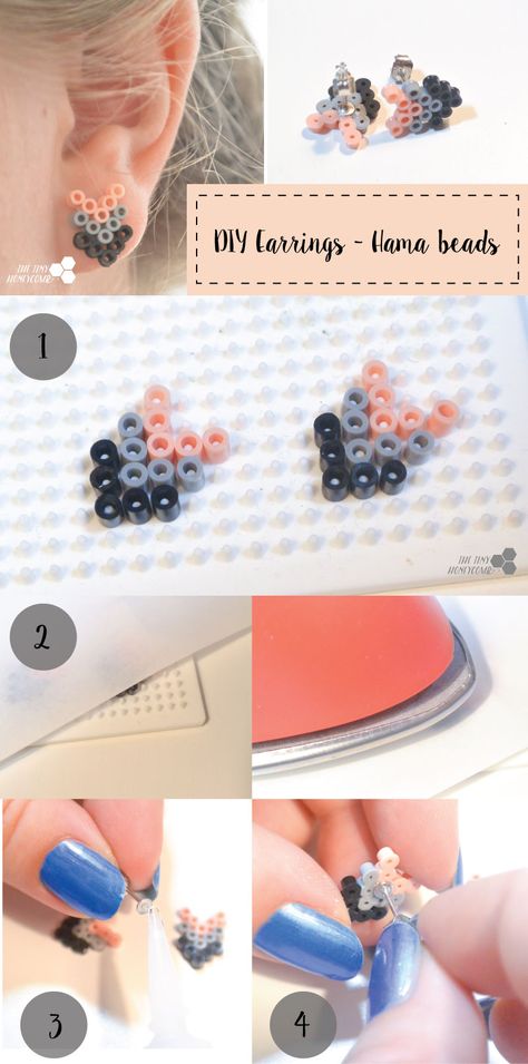 Hama Beads Jewelry, Perler Bead Designs, Pearl Beads Pattern, Hama Beads Design, 8bit Art, Perler Bead Templates, Make Earrings, Hama Beads Patterns, Diy Perler Beads