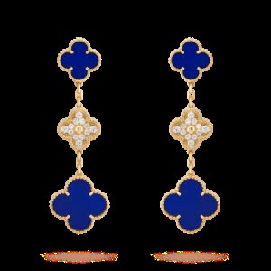 Alhambra Earrings, Cleef And Arpels Jewelry, Van Cleef And Arpels Jewelry, The Bling Ring, Van Cleef And Arpels, Luxe Jewelry, Diamonds And Gold, Earrings 3, Blue Agate