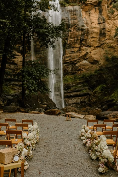 Toccoa Falls, Thistle Wedding, Fall Wedding Venues, Forest Theme Wedding, Waterfall Wedding, Earthy Wedding, Enchanted Forest Wedding, Woodsy Wedding, Future Wedding Plans