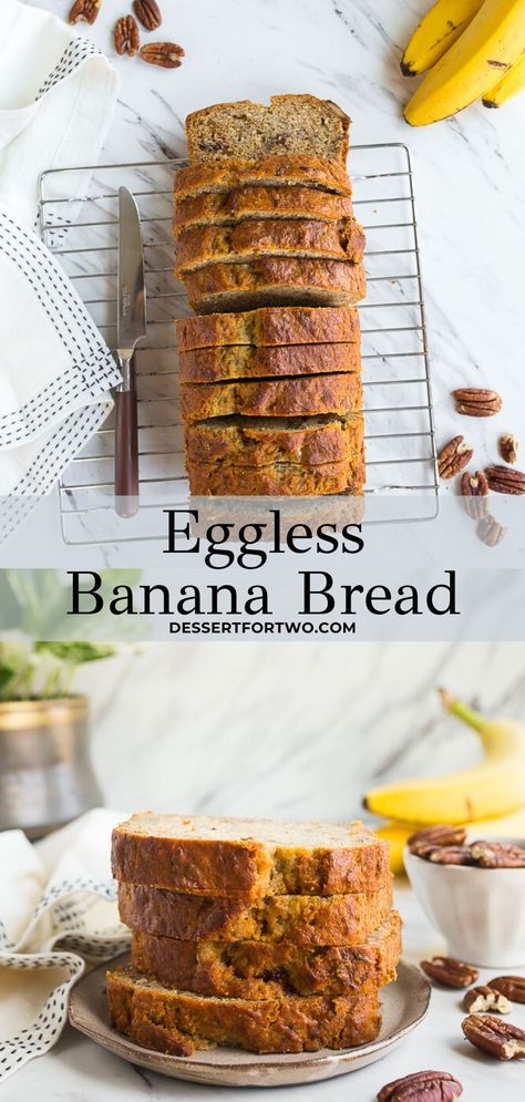 Banana Bread Recipe No Eggs, Banana Bread With Honey, Banana Bread No Eggs, Cheesecake Simple, Gourmet Cheesecake, Eggless Banana Bread Recipe, Egg And Bread Recipes, Eggless Banana Bread, Banana Bread With Applesauce