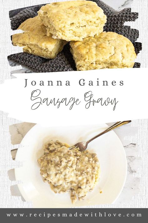 Breakfast Gravy, Joanna Gaines Recipes, Sausage Gravy And Biscuits, Sausage Gravy Recipe, Sausage Biscuits, Easter Brunch Food, Sunday Breakfast, Filling Breakfast, Sausage Gravy