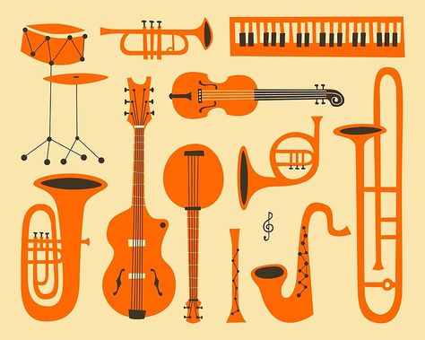 JUST JAZZ BY JAZZBERRY BLUE (on canvas or paper) #artprint #jazz #art #music #minimal Trombone Instrument, Arte Jazz, Jazz Instruments, Background Reference, Jazzberry Blue, Jazz Poster, Mid Century Illustration, Jazz Art, All That Jazz