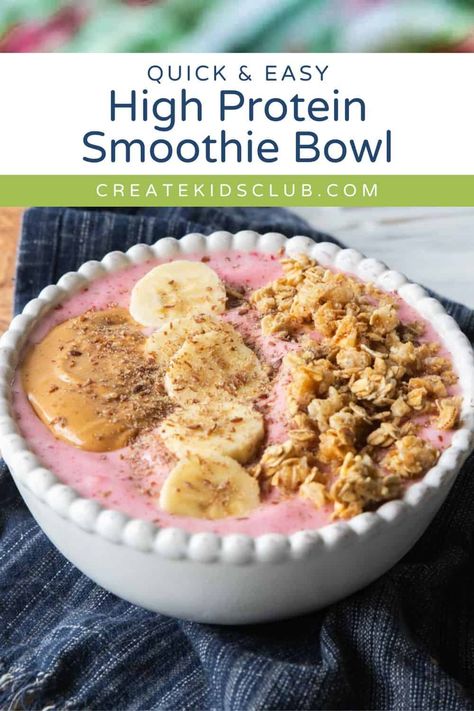 Our High Protein Smoothie Bowl is packed with protein, fresh flavors, and creamy goodness, it's the perfect way to start your day. Smoothie Protein Bowl, High Protein Bowls Healthy, Smoothie Bowl Protein, Protein Smoothie Bowls, High Protein Smoothie Bowl, Protein Bowl Recipes, Protein Smoothie Bowl Recipe, Healthy Smoothie Bowl Recipes, Mix Vegetable Recipe