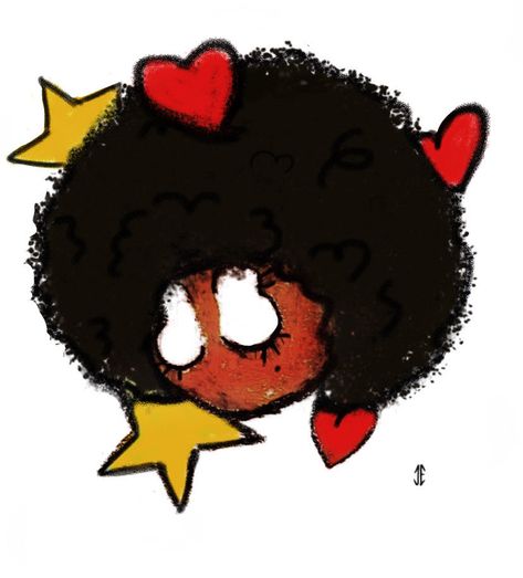 art, black girl, afro, pfp, profile pic, stars, hearts Sanity Aesthetic, Icon Afro, Selfie Board, Poc Pfp, Artist Ideas, Kawaii Bedroom, Hello Kitty Cartoon, Afro Girl, Black Artwork