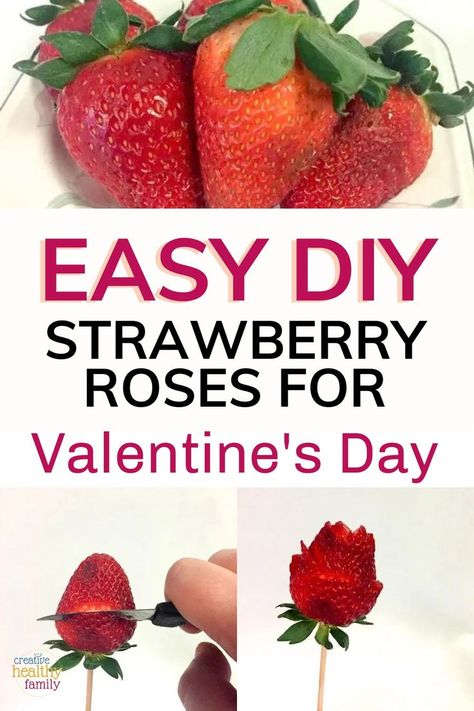 This is one of my favorite and most beautiful DIY ideas so far. Let me show you how to make strawberry roses easily at home. They’re perfect for Valentine’s Day gifts or to use as a centerpiece at your next “Galentine” party! Strawberry Roses Diy, Roses Valentines Day, Strawberry Roses, Healthy Families, Fun Diys, Diy Ideas, Easy Diy, Valentine's Day, Most Beautiful