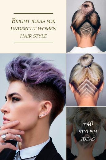 An undercut for women is a great way to upgrade their look no matter whether they prefer long hair or short haircuts. It’s extremely versatile and has a multitude of design options, from simple side cuts to hidden nape shaved hairstyles, the trendiest of which you can find here. #glaminati #lifestyle #undercutforwomen Stylish Undercut For Women, Shaved Undercut Medium Hair, Slight Undercut Long Hair, Faded Sides Women Black, Undercut Back Of Head, Women’s Under Cut Hair, Chin Length Undercut, Undercut Designs For Women Patterns, Back Undercut Women