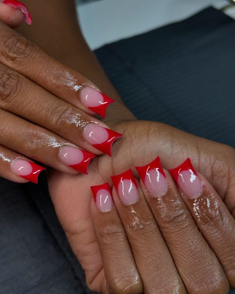 I know you want 👀to book that duckie set 🍓‼️❤️‍���🔥 September availability now out!!💘 Link in bio to book #nailsofinstagram #nailsoftheday #nailsoftheday #nailsnailsnails #nails2inspire #818#818nails #explorepage #calinails #nailtech #nailtechnician #nailvideos #nailvids #nailvideo #lanails #sfvnails #acrylicnails #noho #nails #burbank #longnails #lanails #nailinspo #nailinsporation #losangelesnails #losangelesnailtech #ignails #frenchnails #frenchtipnails Duck French Tips, Short Red French Tip Nails, Red Duck Nails, Red Nail Sets, Duck Tip Nails, French Tip Short, Duck Nails Short, Red French Tip Nails, Red French Tip