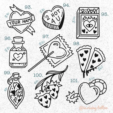 The love continues on the second of my Valentine’s flash sheets. All of these baddies are available in colour. Check out my insta for more info @io.rising.tattoo Flash Tattoo Best Friend, Lesbian Tattoo Flash Sheet, Flash Tattoo Sheets Simple, Cute Gap Filler Tattoos, Men’s Flash Tattoo, Valentines Day Tattoo Flash Sheet, Tattoo Ideas Flash Sheet, Wedding Flash Tattoo, Trad Flash Sheet