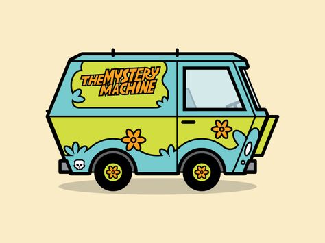 The Mystery Machine by césar castro Scooby Doo Van Drawing, Mystery Machine Wallpaper, Mystery Machine Painting, Mystery Machine Drawing, Mystery Machine Tattoo, Mystery Drawing, Van Drawing, Scooby Doo Mystery Machine, Mystery Machine Van