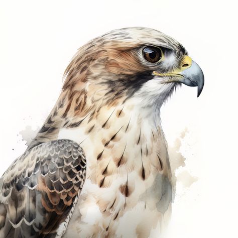 Falcon Artwork, Falcon Watercolor, Falcon Painting, Redtail Hawk, Falcon Drawing, Animal Digital Art, Falcon Art, Hawk Bird, Eagle Painting